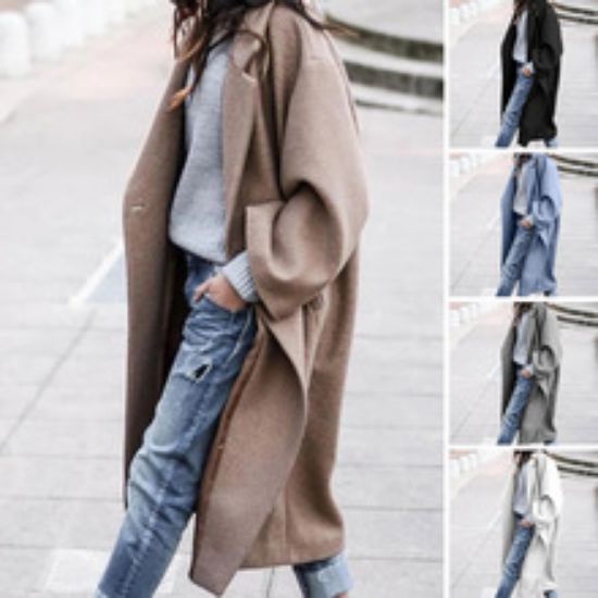 Picture of Solid color warm woolen jacket