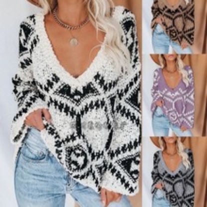 Picture of Loose oversized knitted cross-border women's pullover sweater